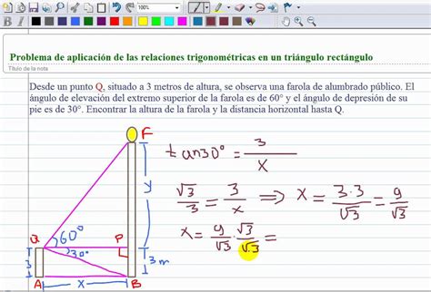 Problema de aplicación de triangulos rectángulos.mp4   YouTube