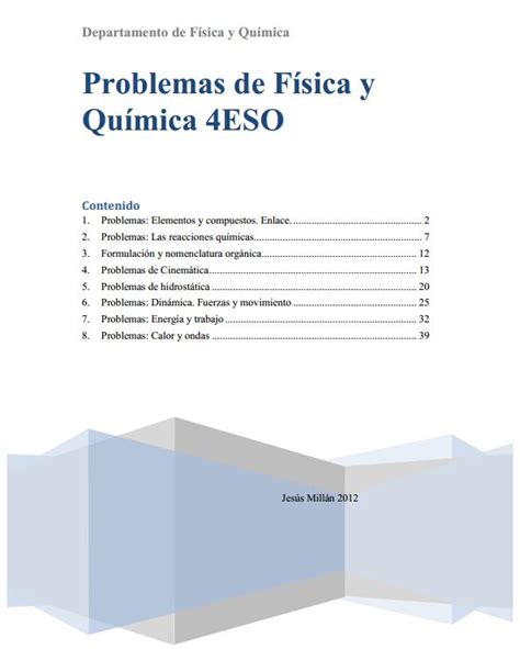 Problemas de Física y Química 4º ESO   Didactalia ...