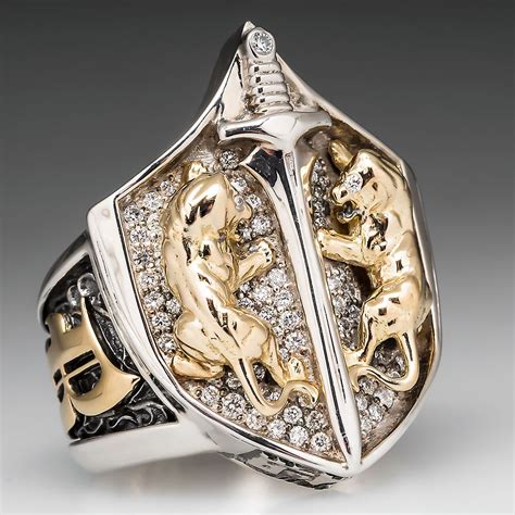 Proclamation Jewelry Custom Made Mens Diamond Lion Shield ...