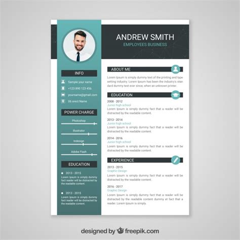 Professional curriculum vitae template Vector | Free Download