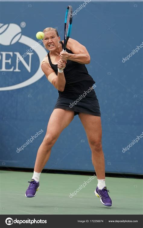 Professional tennis player Kaia Kanepi of Estonia in ...