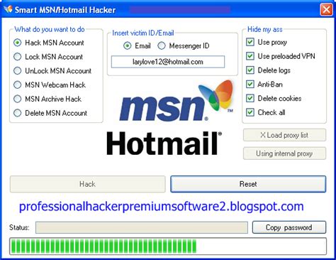 professionalhackerpremiumsoftware: Smart MSN Hotmail Hacker