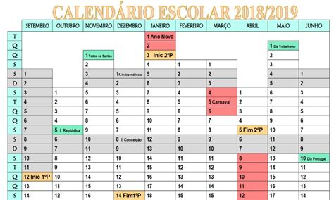 PROFESSORES LUSOS: Calendário escolar 2018/2019 para ...