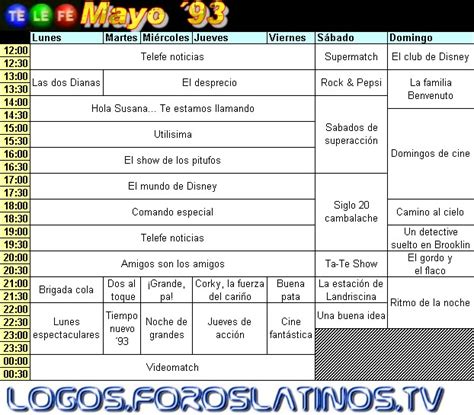 Programacion Telefe   Mayo 1993   Televisión Abierta ...