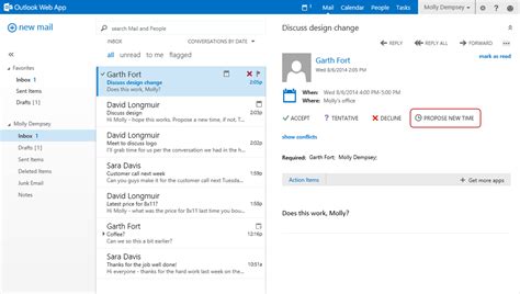 Propose New Time—a new feature for Outlook Web App in ...