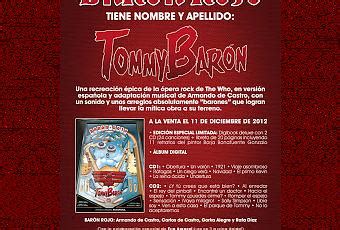 Proximo lanzamiento; Opera Rock de Barón Rojo  Tommy Barón ...