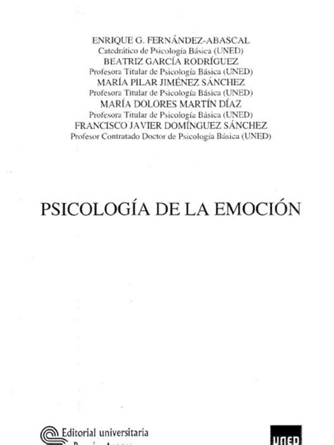 Psicologia de la emocion uned.pdf | Educación | Psicologia ...