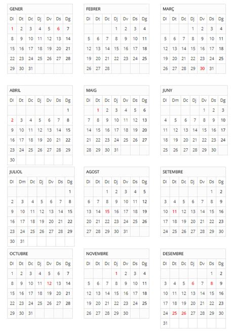 Publicat el calendari laboral del 2018