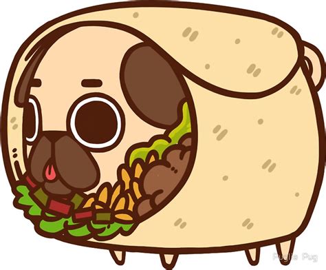 Puglie Burrito  Stickers by Puglie Pug | Redbubble