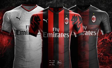 Puma AC Milan 18 19 Home, Away & Third Concept Kits by EZ ...