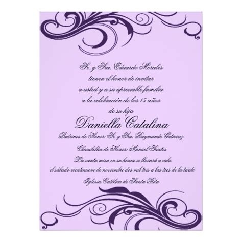 púrpura invitaciones de quinceanera 6.5x8.75 paper ...
