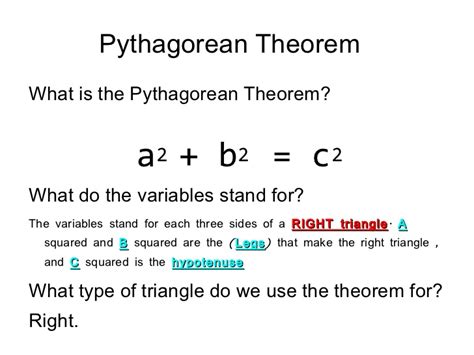 Pythagorean Theorem and Distance Formula