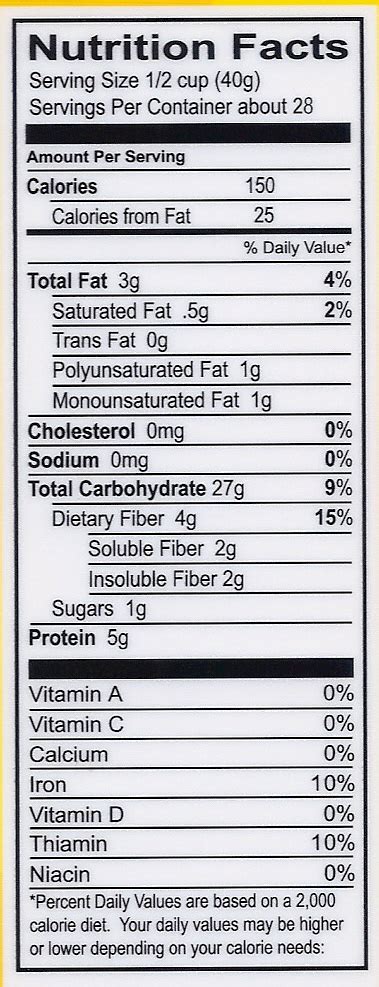 Quaker Oats Oatmeal Nutrition Label | www.imgkid.com   The ...