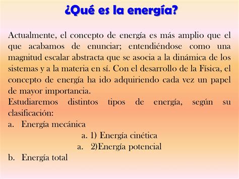 ¿Que es la energía?