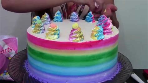 Quick and Easy Rainbow Cake  Cake Decorating   YouTube