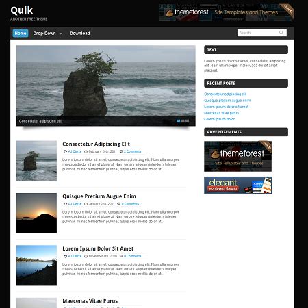 Quik Free Blogging WordPress Theme