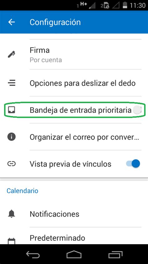 Quitar correos prioritarios Outlook Android | Cuenta Outlook