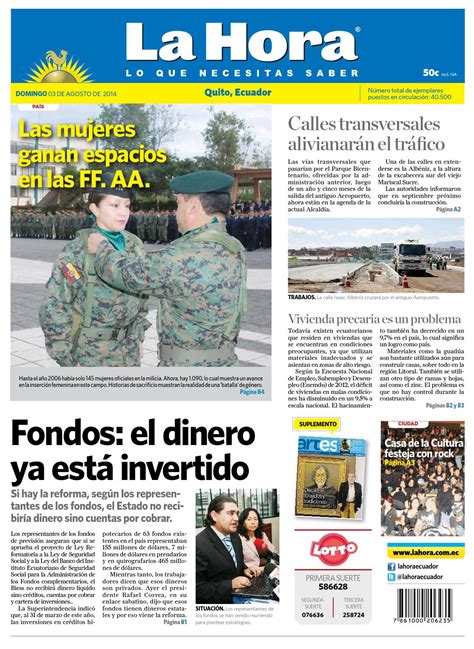 Quito 3 de agosto 2014 by Diario La Hora Ecuador   Issuu