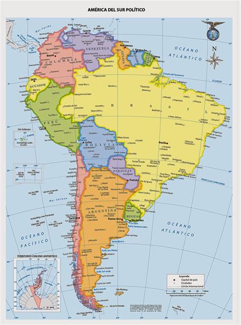 Radioaficionado Chileno CA3BKN: Mapa America del Sur Politico