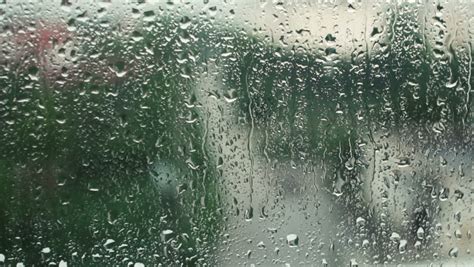 Rain Falling On Glass During Rain Storm. Stock Footage ...