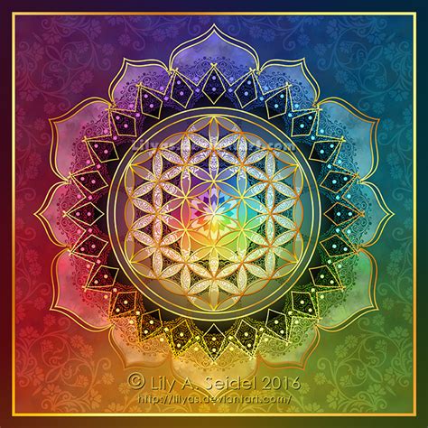 Rainbow Flower of Life Lotus by Lilyas on DeviantArt