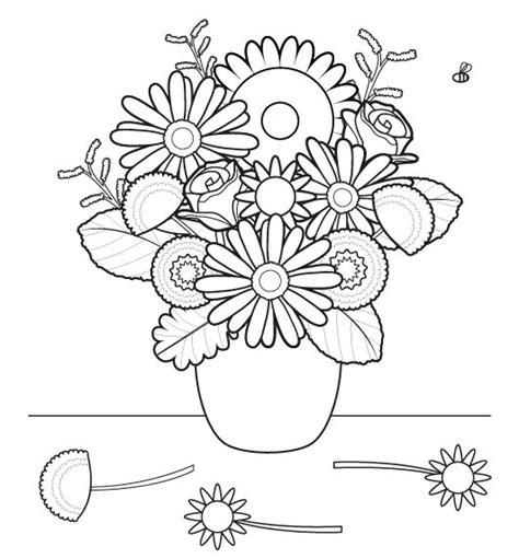 Ramo de flores: dibujo para colorear e imprimir