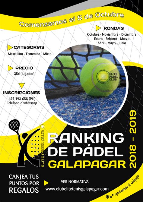 Ranking Pádel 2018 2019   Club Elite Tenis y Padel Galapagar