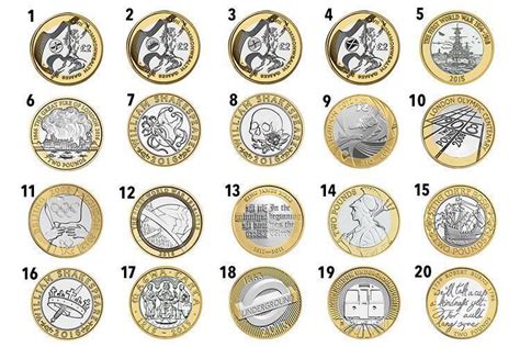 Rare bi metallic Great Britain £2 coins and Channel Island ...