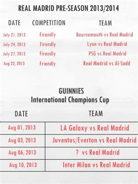 Real Madrid Schedule for 2013/14 Pre Season | Cristiano ...