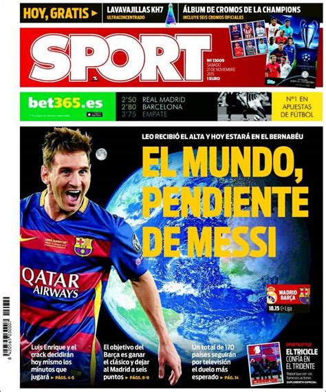 Real Madrid vs Barcelona en las portadas deportivas ...