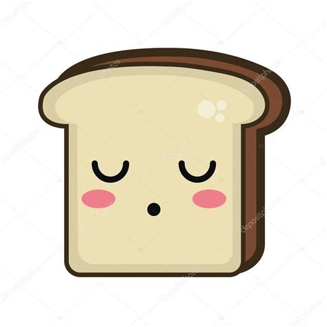 rebanada de pan kawaii dibujos animados — Vector de stock ...