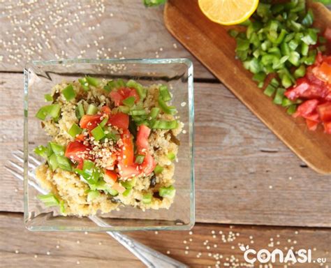 Receta de quinoa con algas y verduras