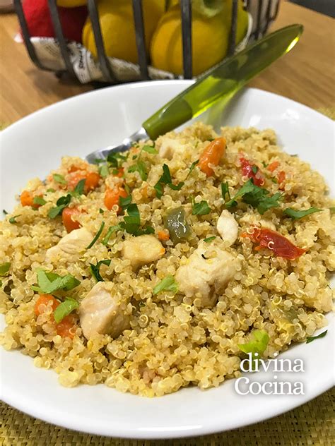 Receta de Quinoa con pollo y verduras   Divina Cocina