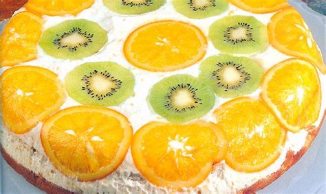 Receta de Tarta de naranja y kiwi   Eva Arguiñano