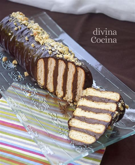 Receta de Tronco de Chocolate y Galletas   Divina Cocina