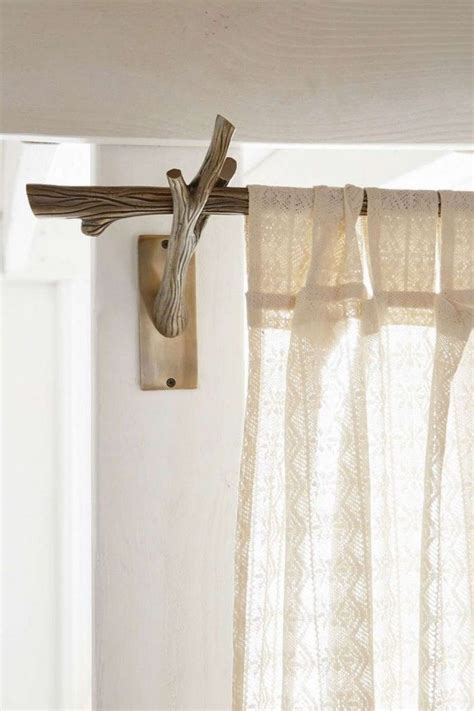 Reclaimed Wood Rustic Style Curtain Rod | Rustic style ...