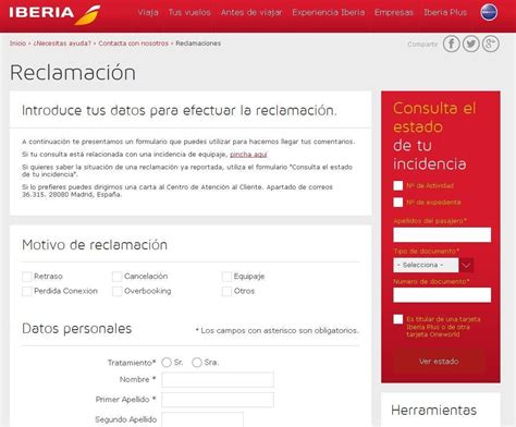 Reclamar en Iberia   Reclamaciones Consumidores