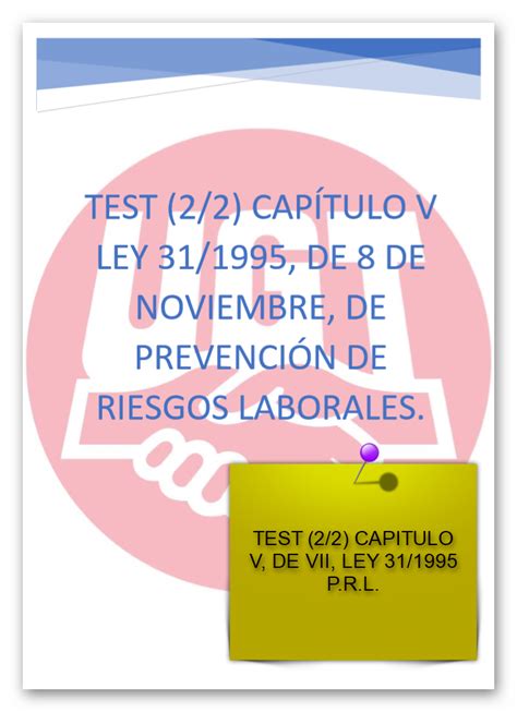 RECURSOS OPE:TEST  2/2  CAPÍTULO V LEY 31/1995 P.R.L.