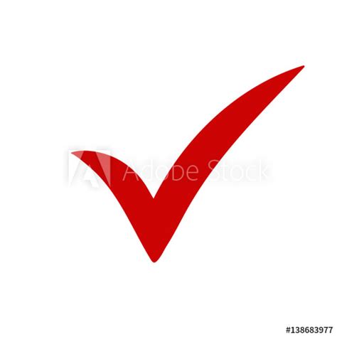 Red tick. Red check mark. Tick symbol, icon, sign in red ...