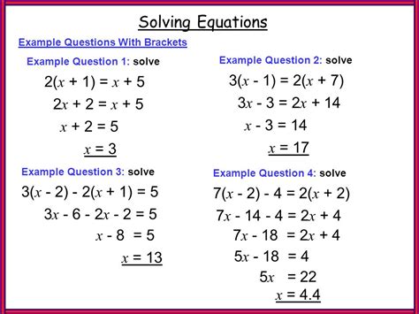 Refresher 5 2x   3  Solving Equations 2x + 5 = x + 10 x ...