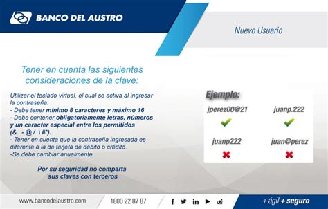 Registro de Nuevo Usuario en Banca Virtual | Banco del Austro