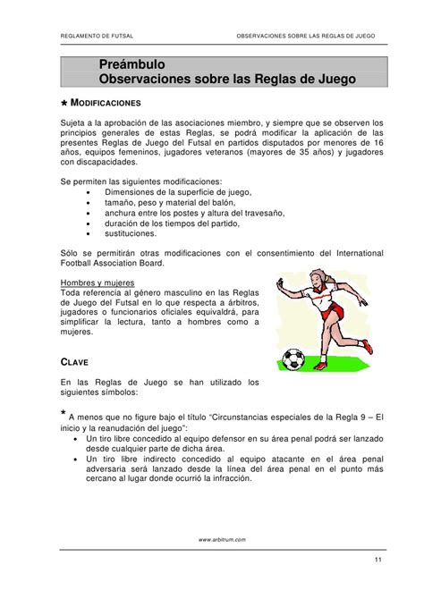 Reglamento futbol sala