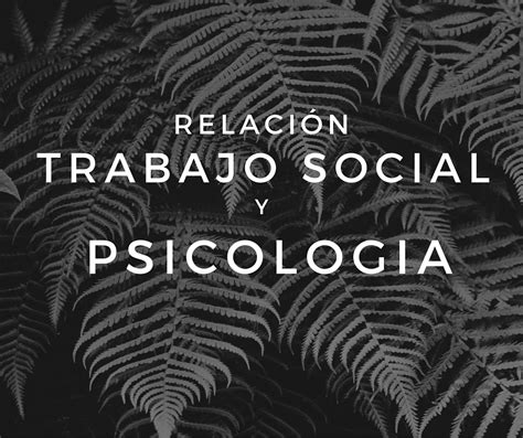Relación entre Trabajo Social y Psicología   Trabajo Social.es