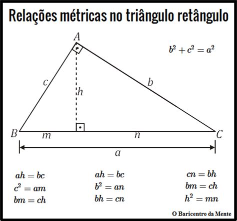 Relações métricas no triângulo retângulo | O Baricentro da ...