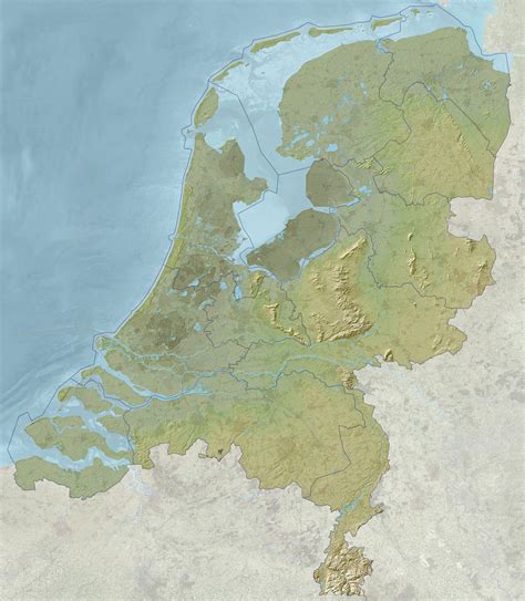 Relief map of Netherlands  Holland . Netherlands relief ...