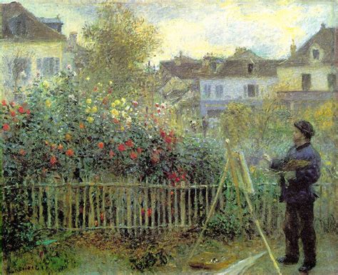 Renoir: Monet painting in his garden at Argenteuil