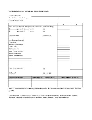 Rent Statement Forms and Templates   Fillable & Printable ...