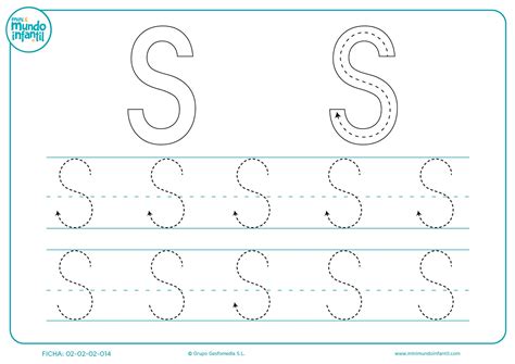 Repasar las líneas trazadas para escribir la letra S