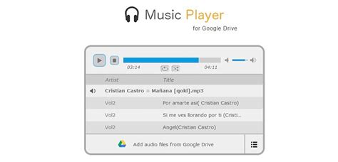 Reproducir los archivos de música de Google Drive