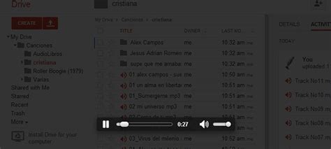 Reproducir los archivos de música de Google Drive